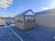 8×10 Greenhouse w/Plastic Mesh Workbench